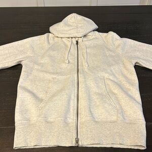 White zip up drawstring hoodie women’s